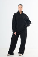 Oversized Cotton Tracksuit - Black