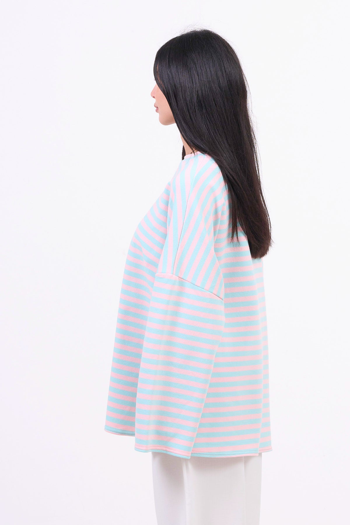Oversized Long-Sleeved T-shirt - Bubbelgum-3