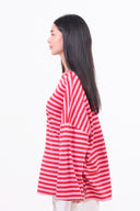 Oversized Long-Sleeved T-shirt - Candy Stripe