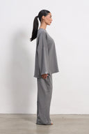 Oversized Long-sleeved T-shirt - Grey