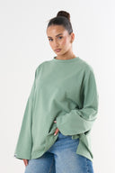 Oversized Long-sleeved T-shirt - Mint