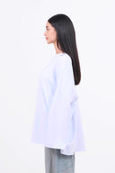 Oversized Langarm-T-Shirt – Weiß