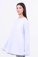 Oversized Langarm-T-Shirt – Weiß
