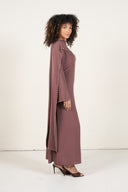Pearl Dress With Cape - Dusty Rose