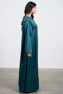 Pearl Line Djellaba Dress – Dark Green