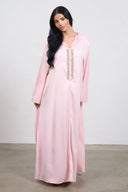Pearl Line Djellaba Dress – Pink