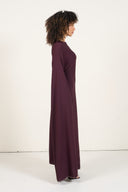Pearls Dress With Long Sleeves - Burgundy