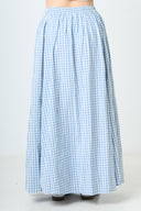 Plaid Maxi Skirt - Blue