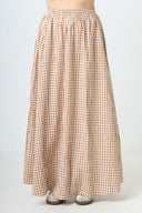 Plaid Maxi Skirt - Orange