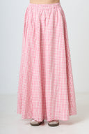 Plaid Maxi Skirt - Pink
