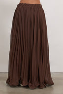 Plisse Skirt - Brown