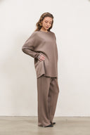 Relaxed Fit Rayon Set – Taupe