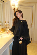 Ruffle Poncho - Black