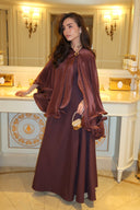 Ruffle Poncho- Aubergine