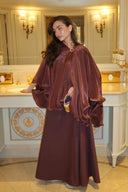 Ruffle Poncho- Aubergine