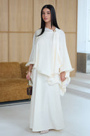 Ruffle poncho - Cream