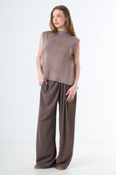 Sleeveless Knit Top - Taupe