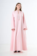 Soft Blush Kaftan Abaya - Pink