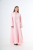 Soft Blush Kaftan Abaya - Pink