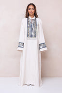 Sultana Mirror Detail Abaya - Light Beige
