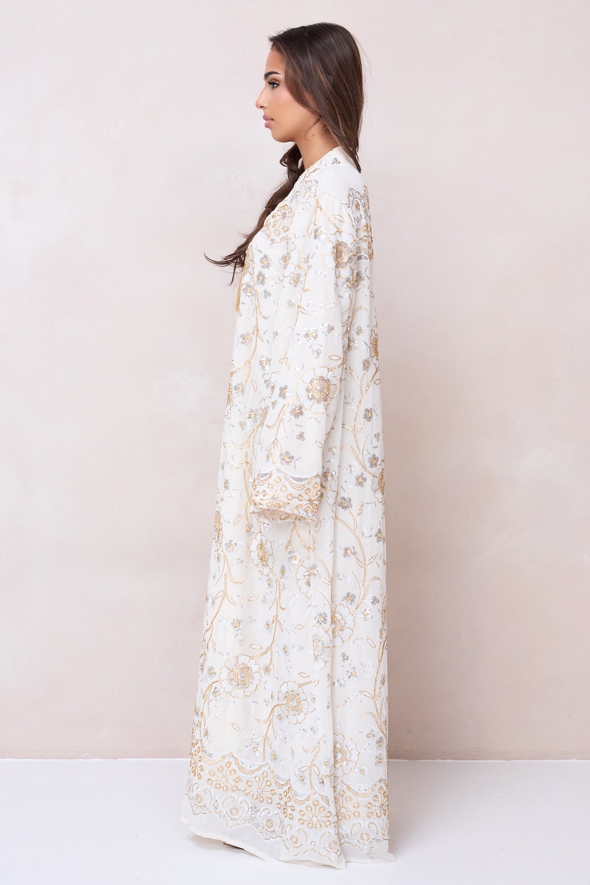 Sultana Gold Abaya - Beige-4