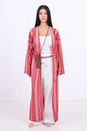 Summer Wave Kimono - Dark Pink