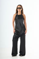The Lace Halter Top - Black