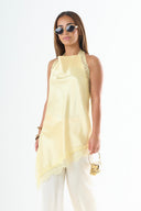 The Lace Halter Top - Yellow