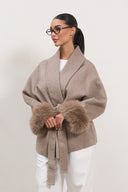 The Luxe Wool Wrap Coat - Taupe