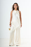 The Lace Halter Top - Cream