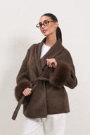 The Luxe Wool Wrap Coat - Dark Brown
