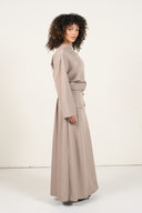 Two-Piece Wrap Skirt Set - Taupe