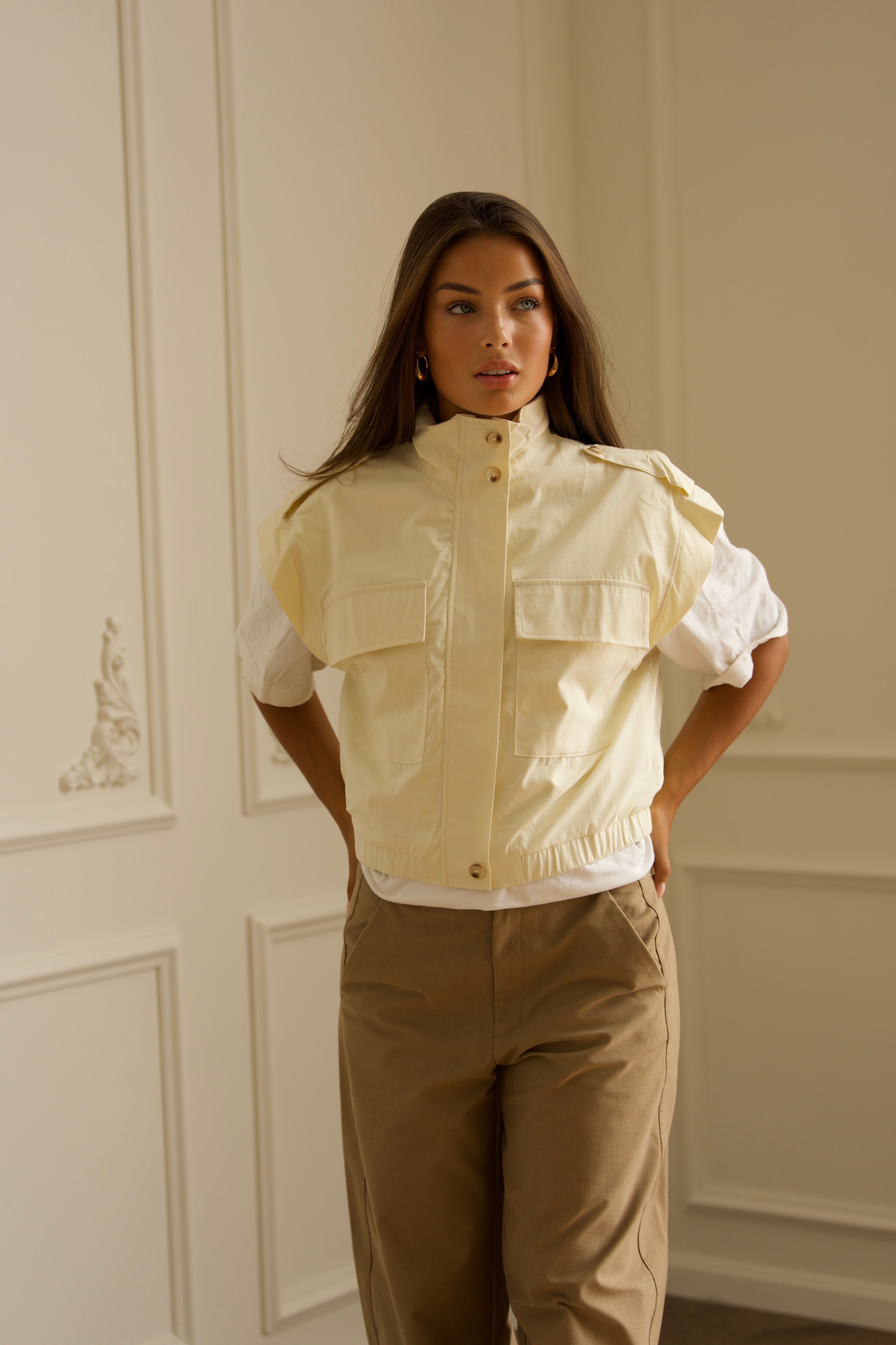 Utility Gilet - Cream-4