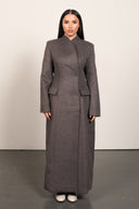 Wool Blend Waist Coat - Taupe