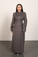 Wool Blend Waist Coat - Taupe