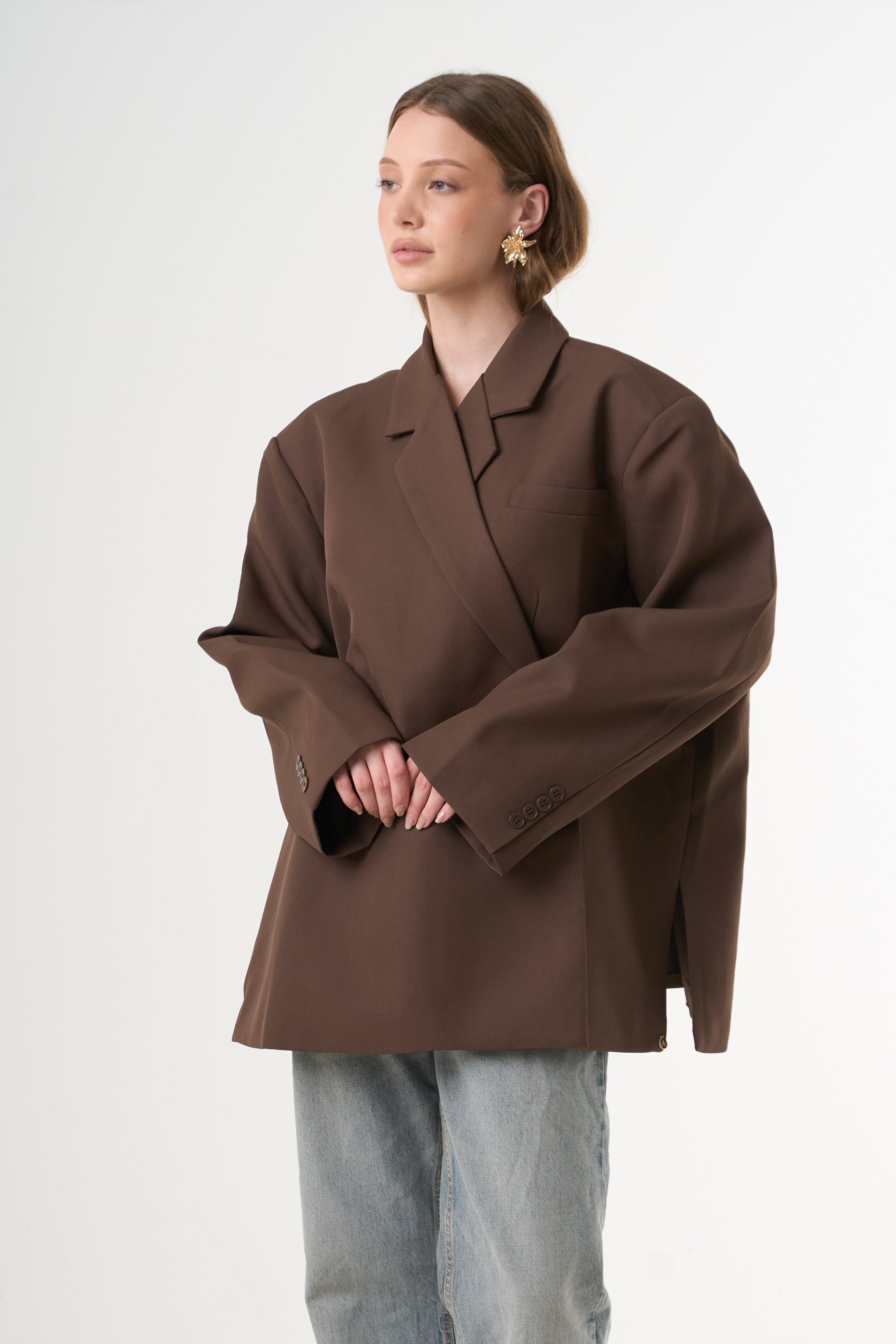 Oversized-Blazer für Papas - Braun
