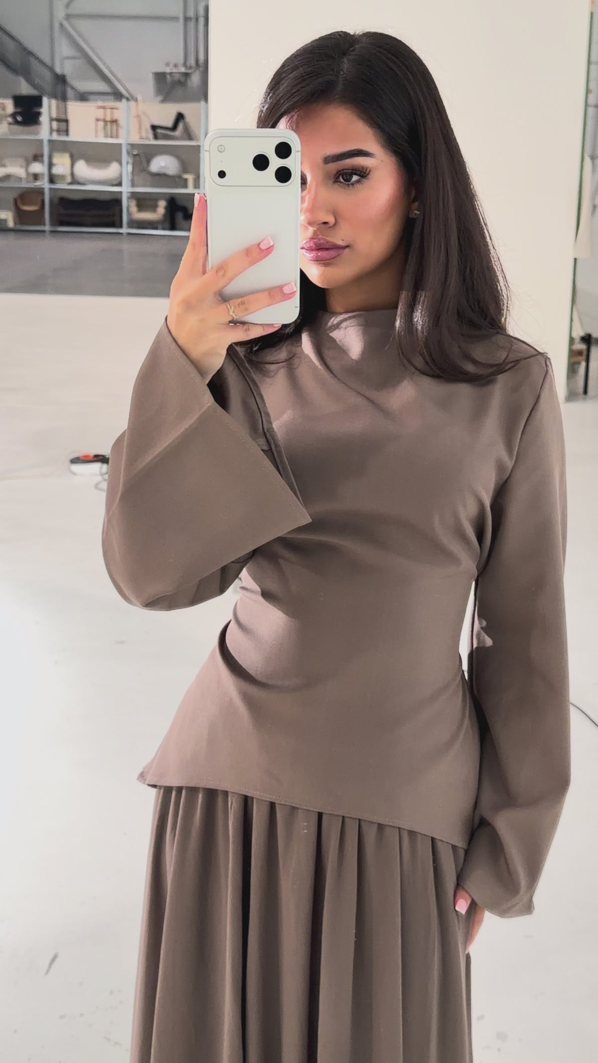 Elegant Two-Piece Set - Dark Taupe-2